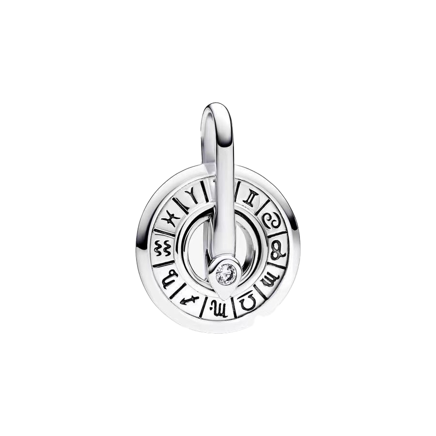 Charm Colgante Medallón Rueda Zodiacal