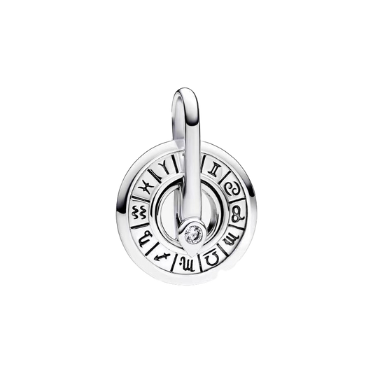 Charm Colgante Medallón Rueda Zodiacal