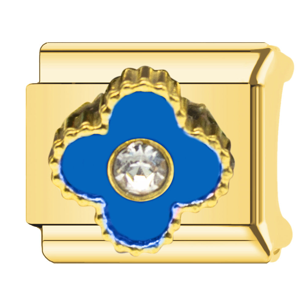 Charm Para Brazalete Italiano Alhambra, 5 motivos Oro Con Perla