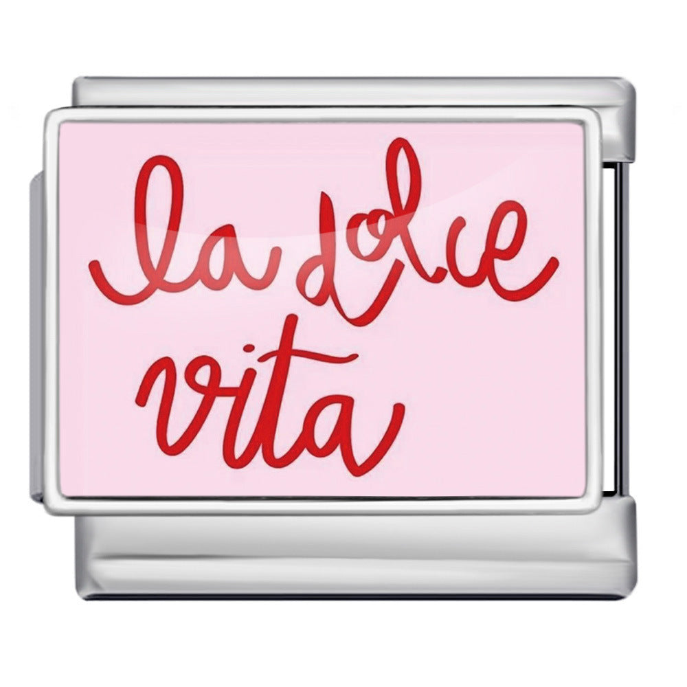 Charm Para Brazalete Italiano La Dolce Vita Plata / Oro