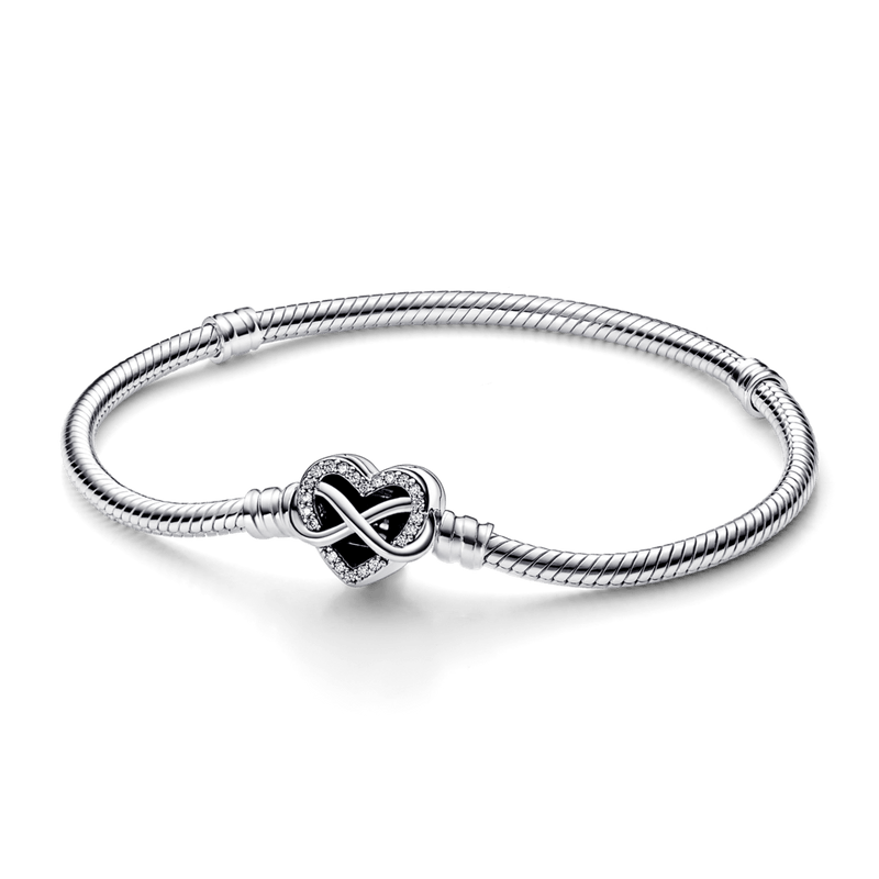 Brazalete Con Broche Corazón Infinito Centelleante