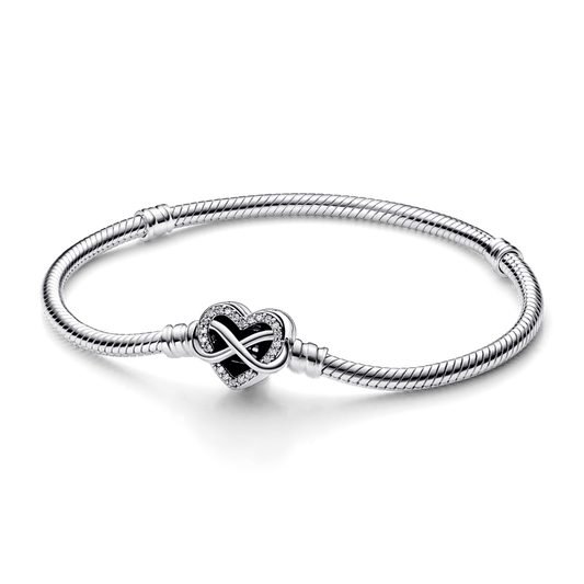 Brazalete Con Broche Corazón Infinito Centelleante