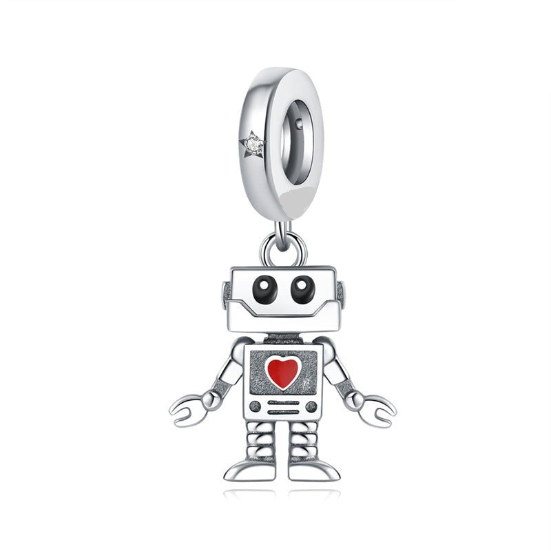 Charm Colgante De Robot Corazón