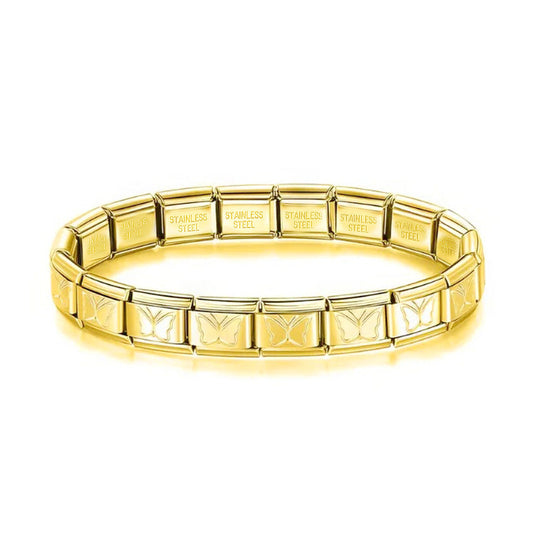 Brazalete Italiano Dorado Mariposas