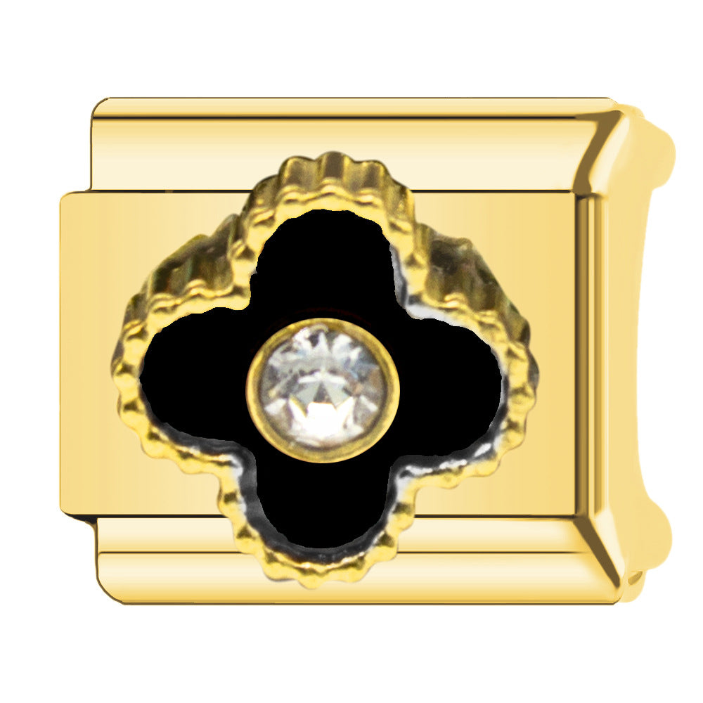 Charm Para Brazalete Italiano Alhambra, 5 motivos Oro Con Perla