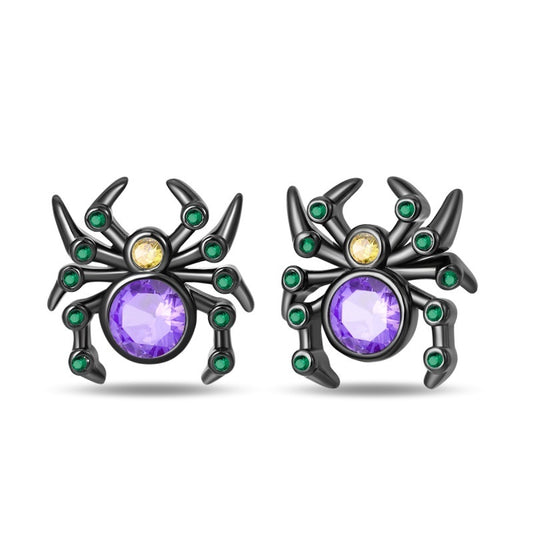 Pendientes De Botón De Tarántula De Halloween