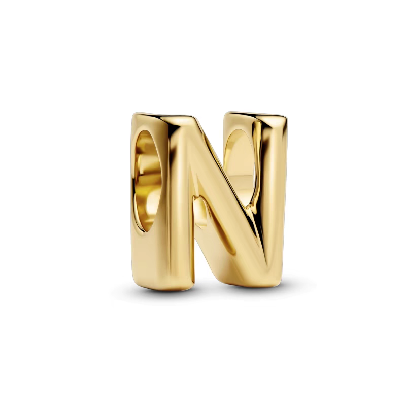 Charm Con Letra Del Alfabeto A-Z Dorado