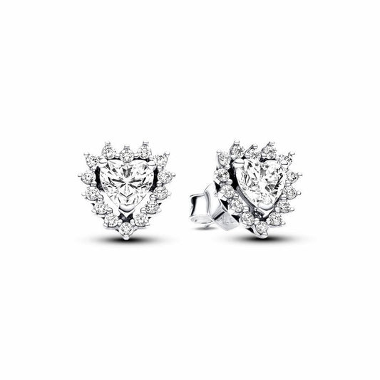 Pendientes De Botón Diamante Corazón