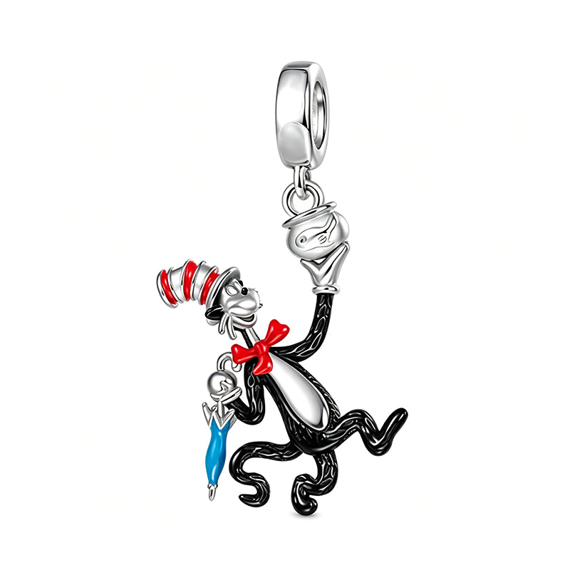 Charm Colgante El Gato Con Sombrero  Y Paraguas Popcat