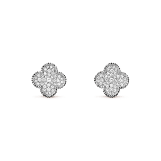 Pendientes De Botón Magic Alhambra, Color Plata, Diamante🍀💎