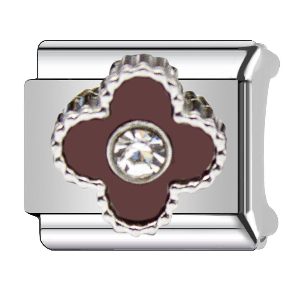 Charm Para Brazalete Italiano Alhambra, 5 motivos Plata Con Perla