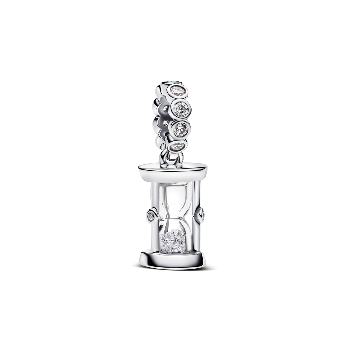Charm Colgante De Reloj De Arena Plateado