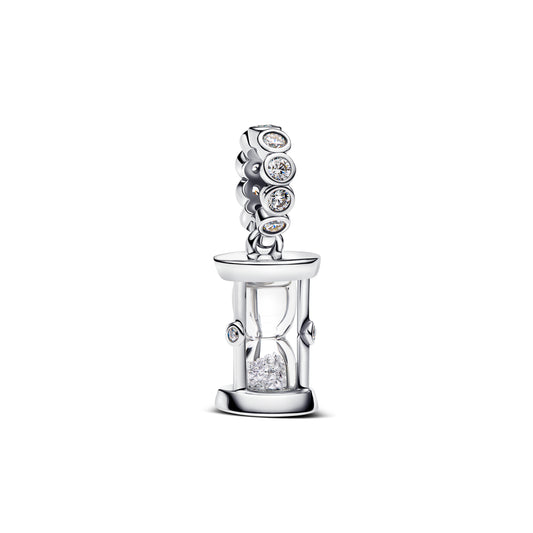 Charm Colgante De Reloj De Arena Plateado
