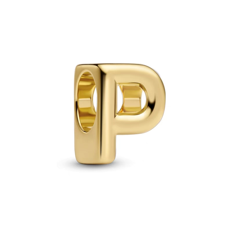 Charm Con Letra Del Alfabeto A-Z Dorado