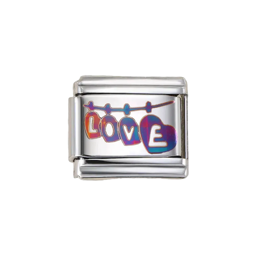 Charm Para Brazalete Italiano Tornasol Love