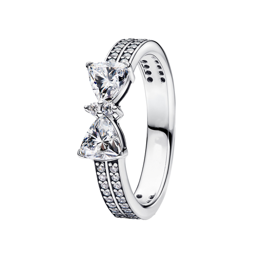 Anillo Doble Fila Moño Pavé