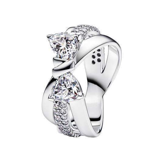 Anillo Cruzado Moño Pavé