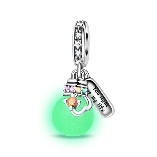Charm Colgante Doble Bombilla "You Light My Life" / Glow In The Dark