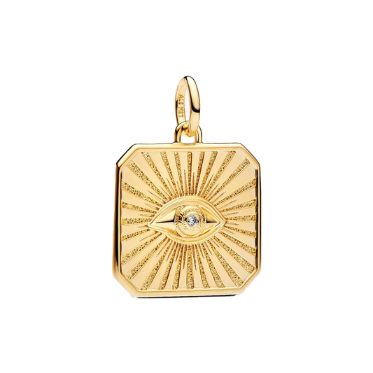 Charm Colgante Medallón Ojo Dorado