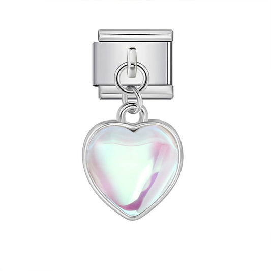 Charm Colgante Para Brazalete Italiano Corazón Opal