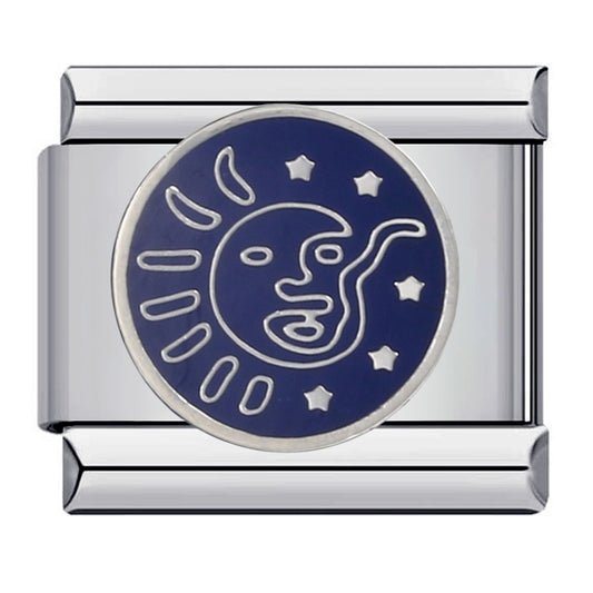 Charm Para Brazalete Italiano Señor Sol Azul / Verde