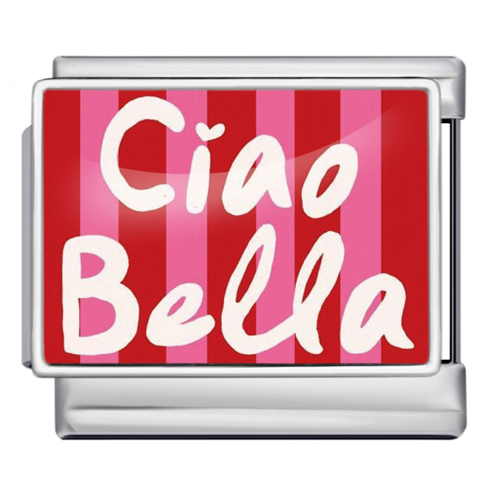 Charm Para Brazalete Italiano Ciao Bella Plata / Oro