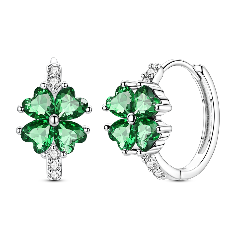 Pendientes De Aro De Trébol De Cuatro Hojas