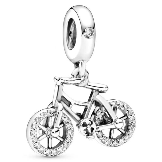 Charm Colgante Bicicleta Plateado Brillante
