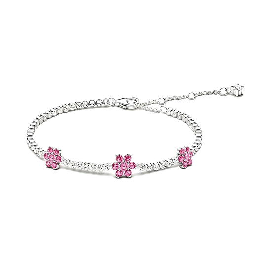 Brazalete Cadena Flor Rosa