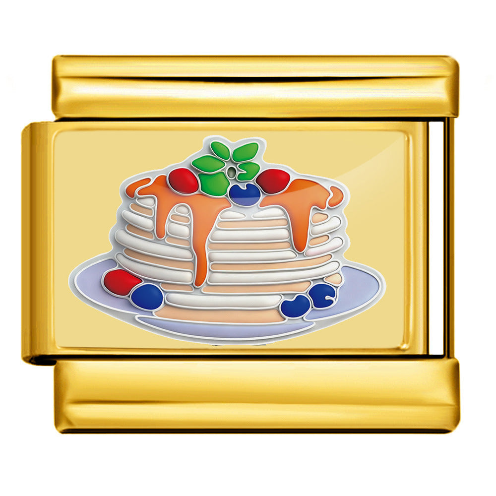Charm Para Brazalete Italiano Pancakes Plata / Oro