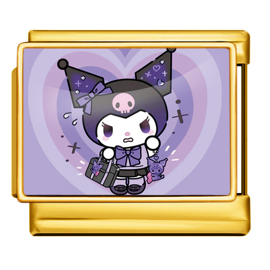 Charm Para Brazalete Italiano Kuromi De Hello Kitty®  Plata / Oro