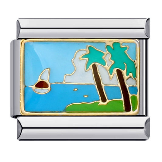 Charm Para Brazalete Italiano Isla Paradisiaca