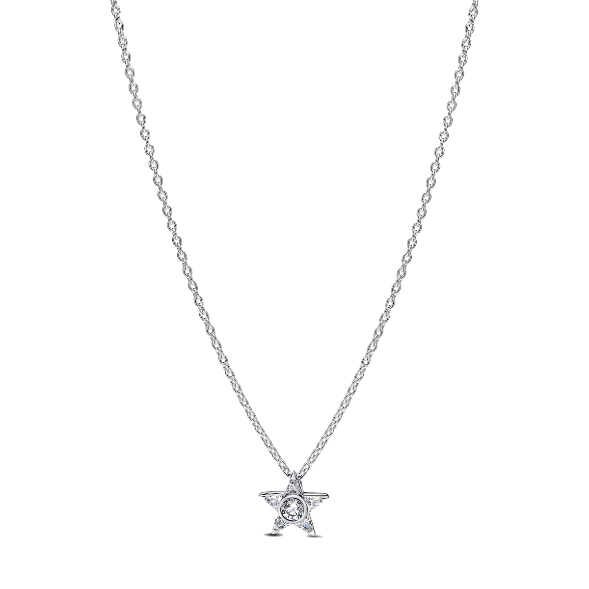 Collar Estrella Brillante Plata