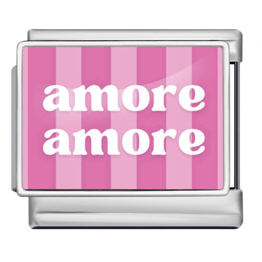 Charm Para Brazalete Italiano Amore Plata / Oro