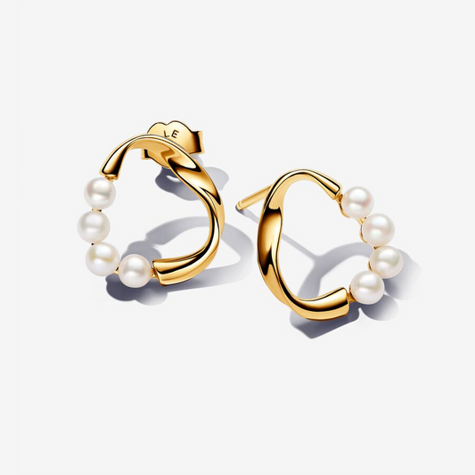 Pendientes de Botón Cuatro Perlas Plata / Oro