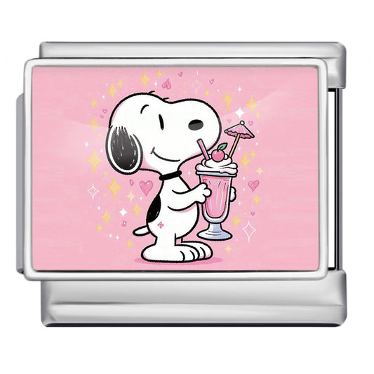 Charm Para Brazalete Italiano De Snoopy De Peanuts® Plata / Oro
