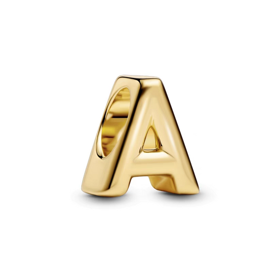 Charm Con Letra Del Alfabeto A-Z Dorado