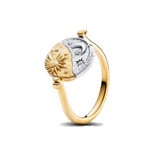 Anillo Medallón Sol Y Luna