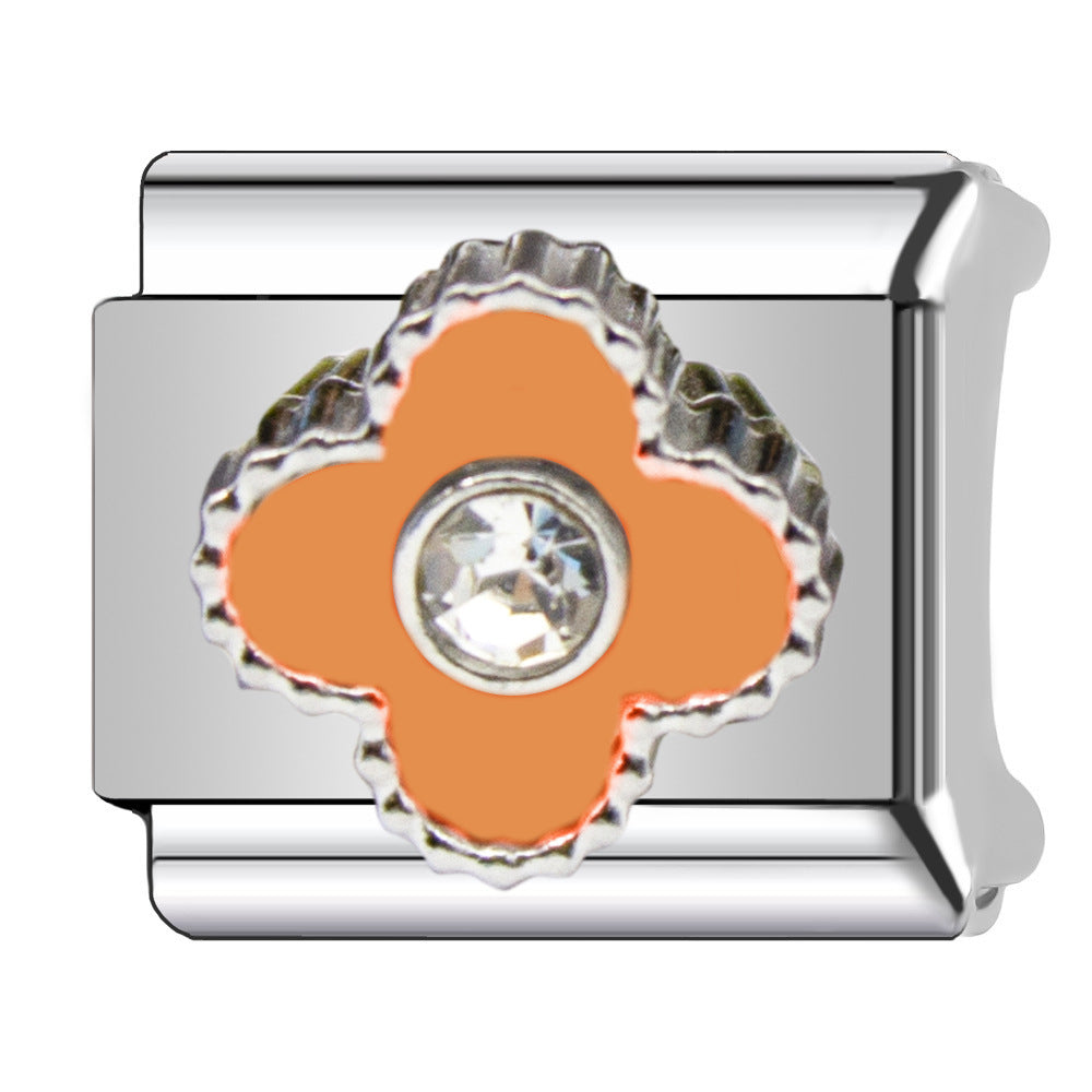 Charm Para Brazalete Italiano Alhambra, 5 motivos Plata Con Perla