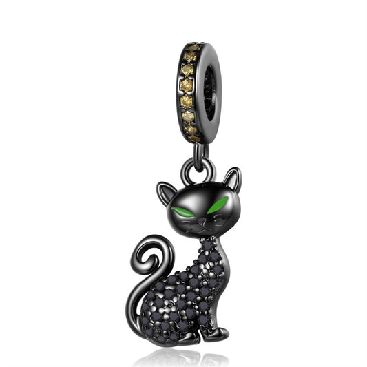 Charm Colgante Felino Ojos Verdes