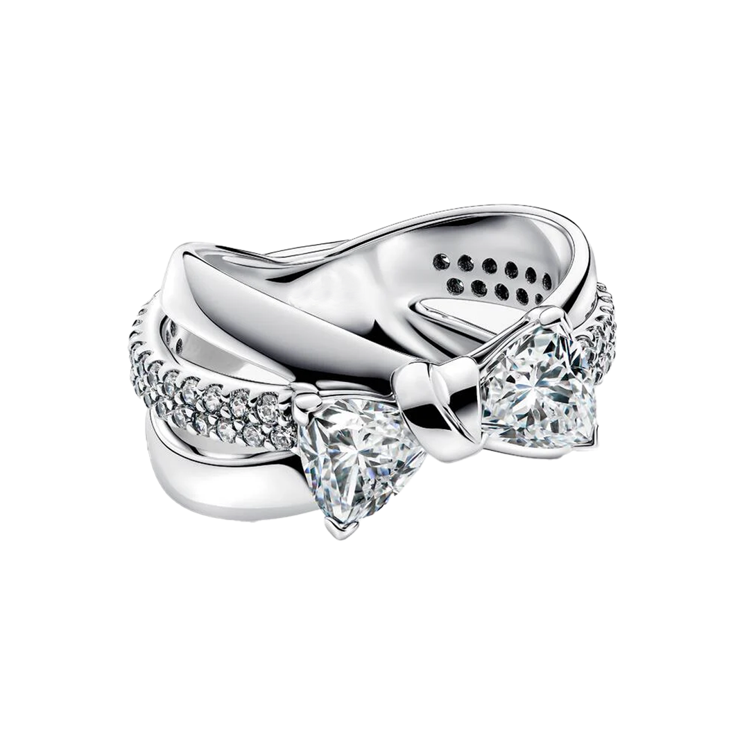 Anillo Cruzado Moño Pavé
