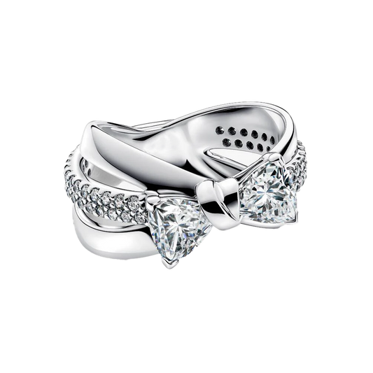 Anillo Cruzado Moño Pavé