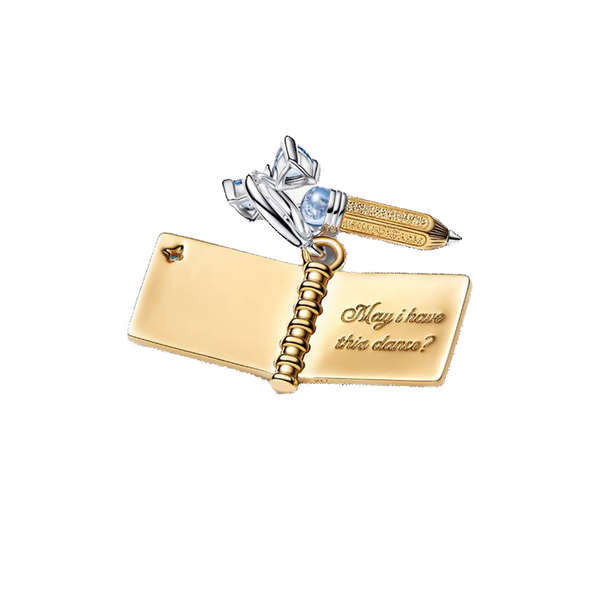 Charm Colgante Lápiz y Tarjeta De Baile De Bridgerton