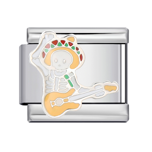 Charm Para Brazalete Italiano Catrina con Guitarra