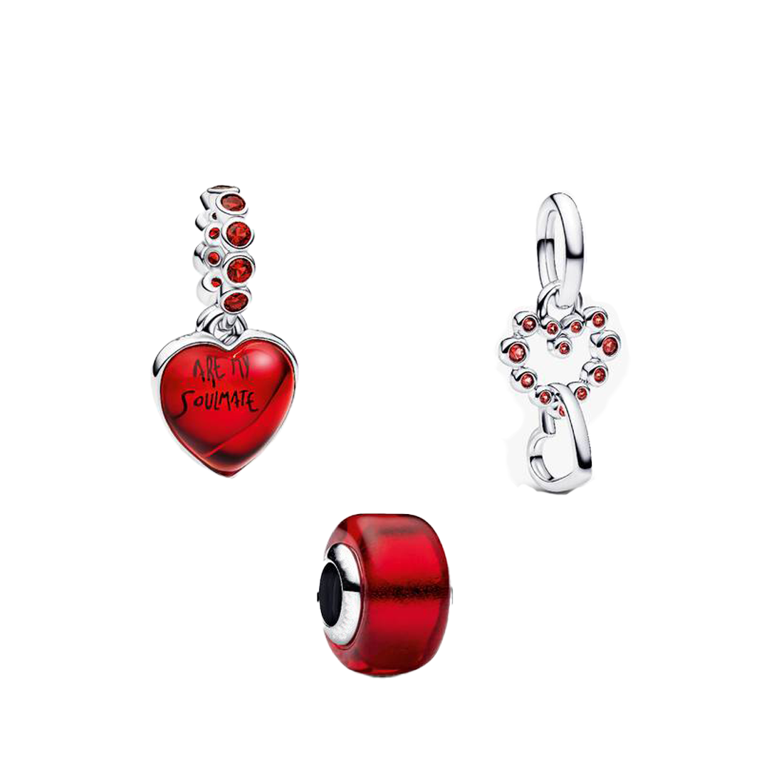 Charm Trio Murano Rojo