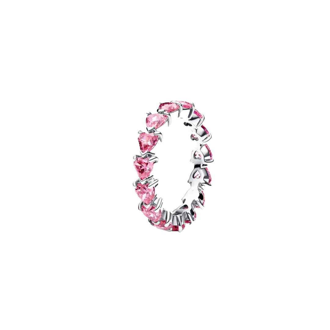 Anillo Corazones Rosas