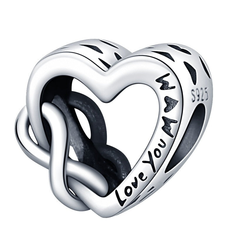 Charm Corazón Con Infinito “Love You Mom”