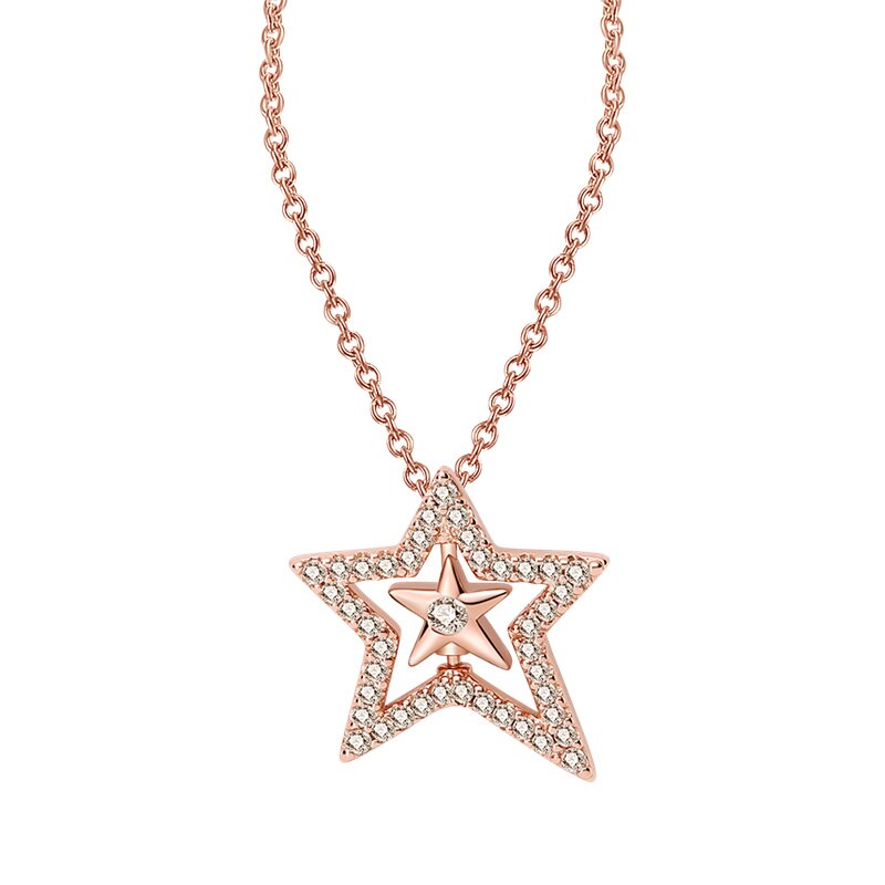 Collar De Estrellas Doradas/Plata