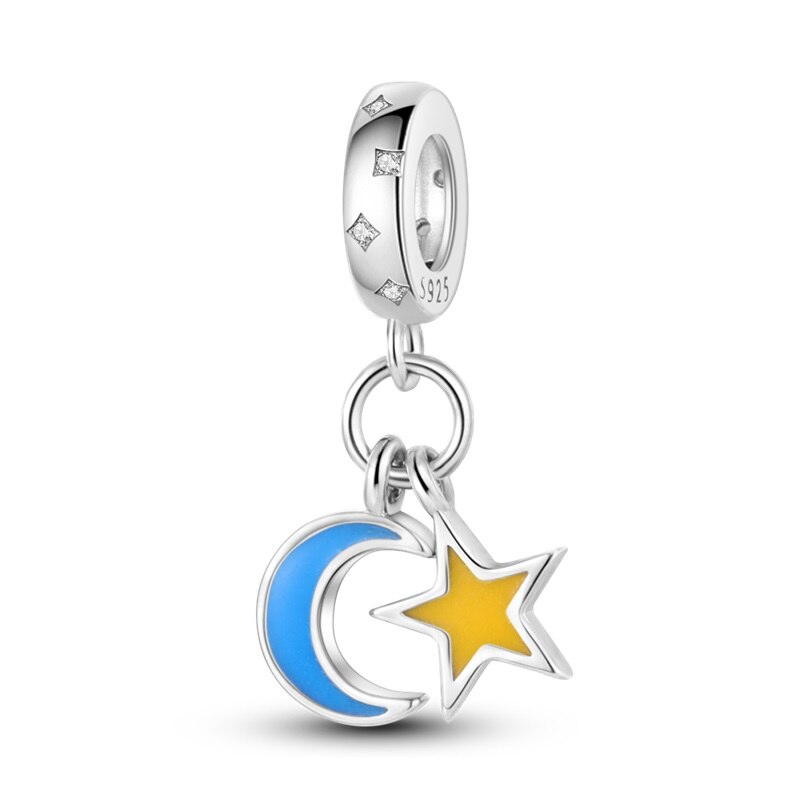 Charm Colgante Luna & Estrella / Glow In The Dark