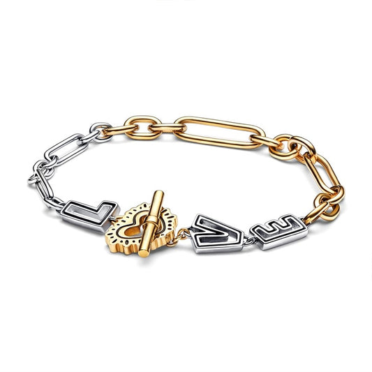 Brazalete Cadena LOVE Con Barra T